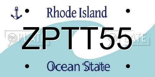 ZPTT55 Rhode Island License Plate