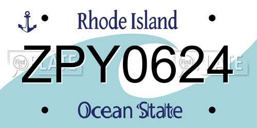 ZPY0624 Rhode Island License Plate