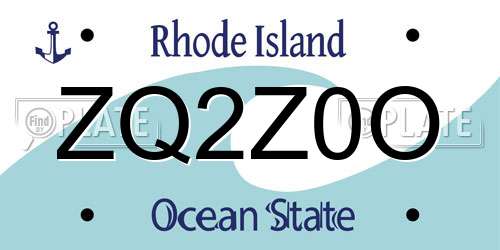 ZQ2Z0O Rhode Island License Plate