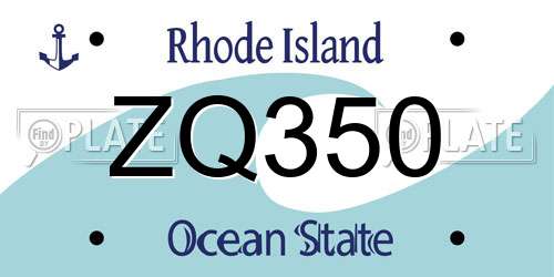 ZQ350 Rhode Island License Plate
