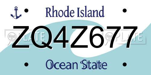 ZQ4Z677 Rhode Island License Plate