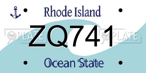 ZQ741 Rhode Island License Plate