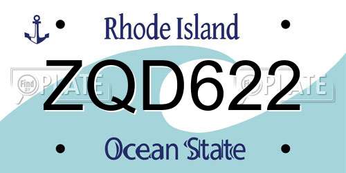 ZQD622 Rhode Island License Plate