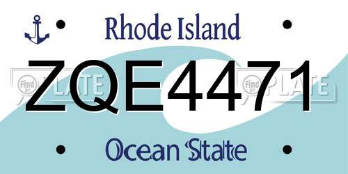 ZQE4471 Rhode Island License Plate
