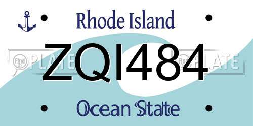 ZQI484 Rhode Island License Plate