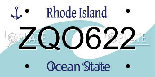 ZQO622 Rhode Island License Plate