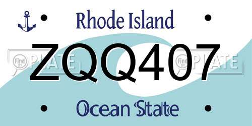 ZQQ407 Rhode Island License Plate