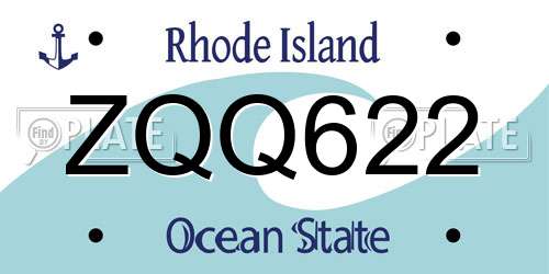 ZQQ622 Rhode Island License Plate