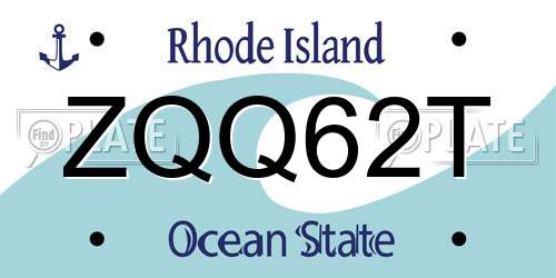 ZQQ62T Rhode Island License Plate