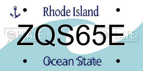 ZQS65E Rhode Island License Plate