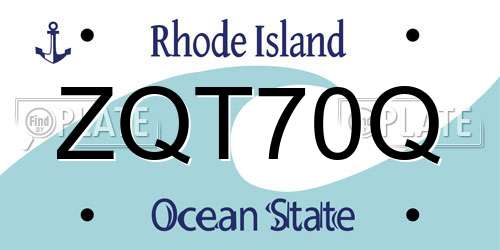 ZQT70Q Rhode Island License Plate