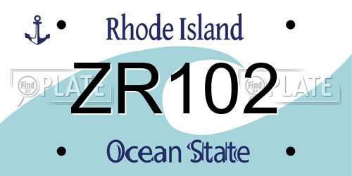 ZR102 Rhode Island License Plate