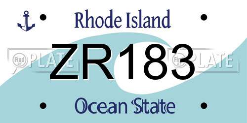 ZR183 Rhode Island License Plate