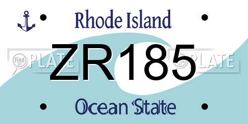 ZR185 Rhode Island License Plate
