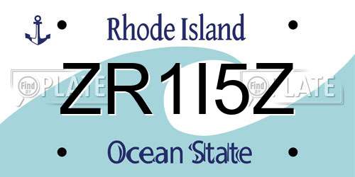 ZR1I5Z Rhode Island License Plate