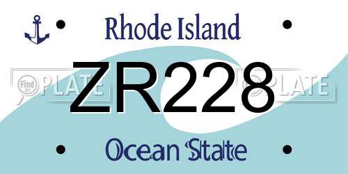 ZR228 Rhode Island License Plate