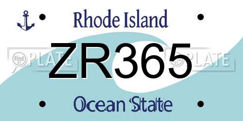 ZR365 Rhode Island License Plate