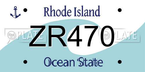 ZR470 Rhode Island License Plate