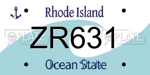 ZR631 Rhode Island License Plate