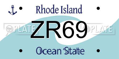 ZR69 Rhode Island License Plate