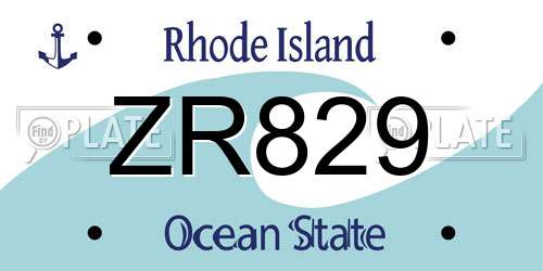 ZR829 Rhode Island License Plate
