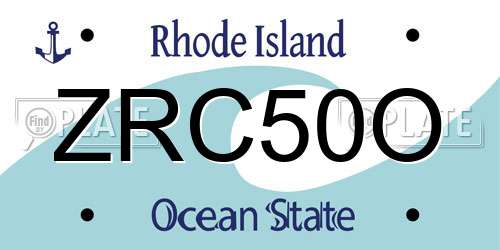 ZRC50O Rhode Island License Plate