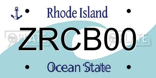 ZRCB00 Rhode Island License Plate