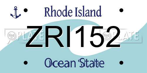 ZRI152 Rhode Island License Plate