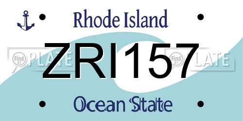 ZRI157 Rhode Island License Plate