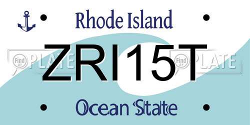 ZRI15T Rhode Island License Plate