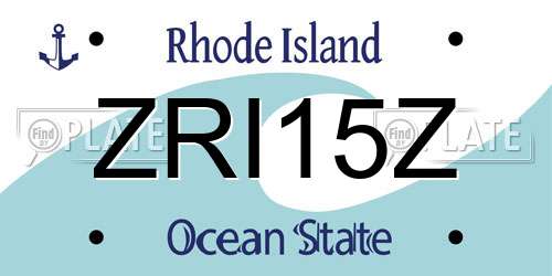 ZRI15Z Rhode Island License Plate