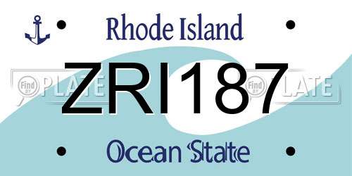 ZRI187 Rhode Island License Plate
