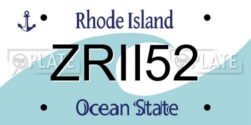 ZRII52 Rhode Island License Plate