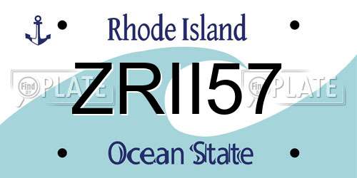 ZRII57 Rhode Island License Plate
