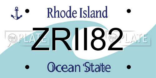ZRII82 Rhode Island License Plate