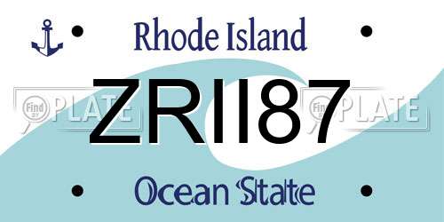 ZRII87 Rhode Island License Plate