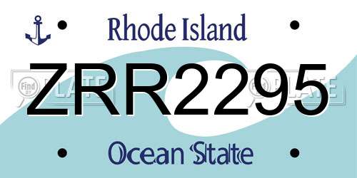 ZRR2295 Rhode Island License Plate
