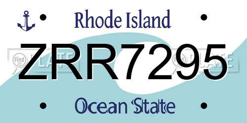 ZRR7295 Rhode Island License Plate
