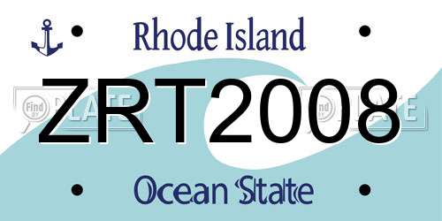 ZRT2008 Rhode Island License Plate