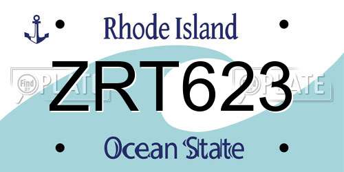 ZRT623 Rhode Island License Plate