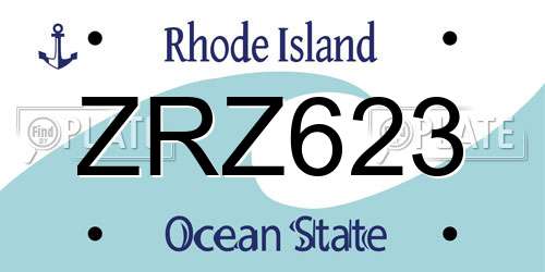 ZRZ623 Rhode Island License Plate