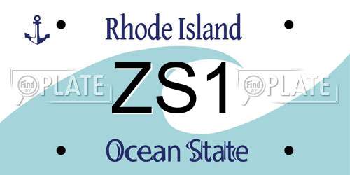 ZS1 Rhode Island License Plate