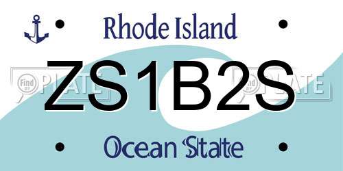 ZS1B2S Rhode Island License Plate