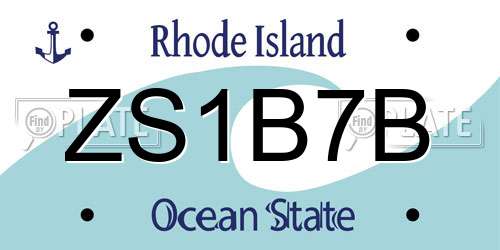 ZS1B7B Rhode Island License Plate