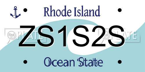ZS1S2S Rhode Island License Plate