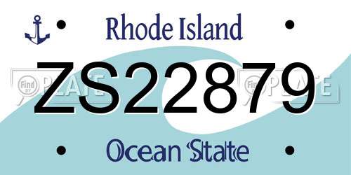 ZS22879 Rhode Island License Plate