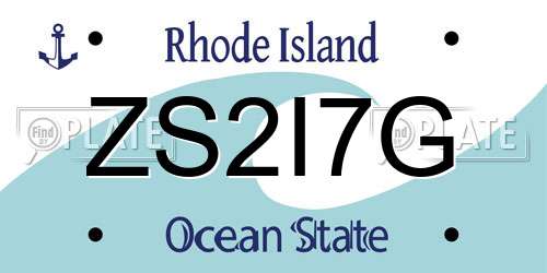 ZS2I7G Rhode Island License Plate
