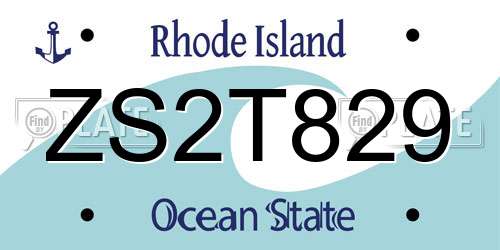 ZS2T829 Rhode Island License Plate