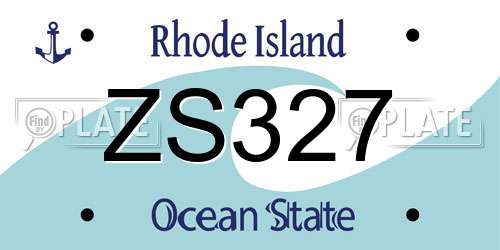 ZS327 Rhode Island License Plate