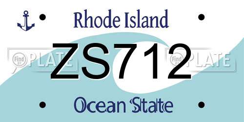 ZS712 Rhode Island License Plate